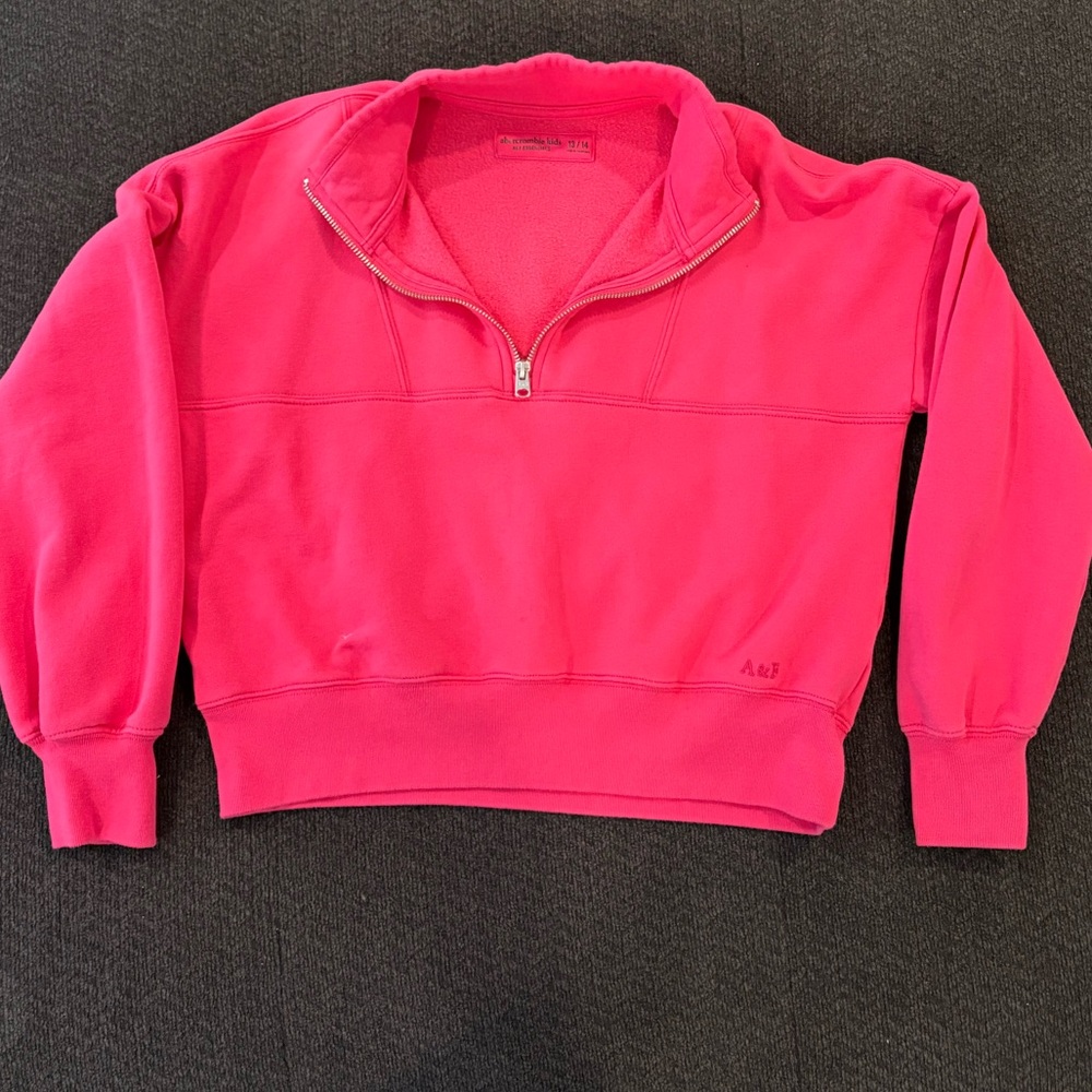 Abercrombie Kids Essential Quarter Zip Cropped Pullover